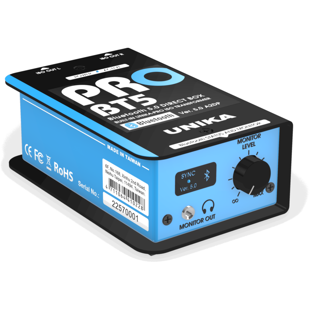 [28738] UNiKA PRO-BT5 – Bluetooth DI-boks med balanserte XLR-utganger