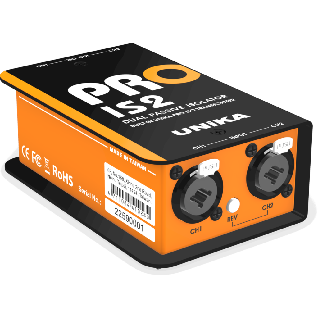 [28913] UNiKA PRO-IS2 – 2-kanals passiv line isolator med transformatorbalanserte utganger