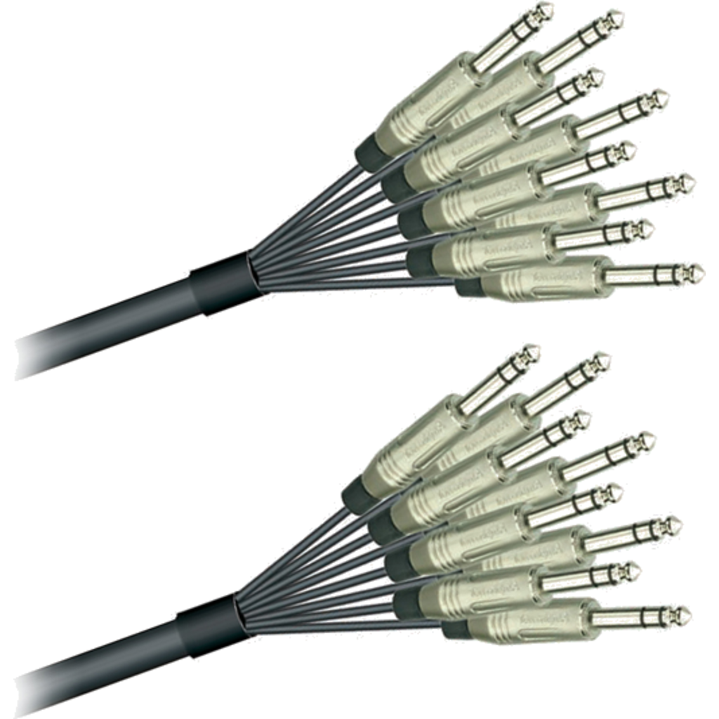 [80824-2.0] Dreitec 81824 Audio Multicore TRS 6,3 mm – Stereo jack til stereo jack med Amphenol-kontakter (2m, 4-par)