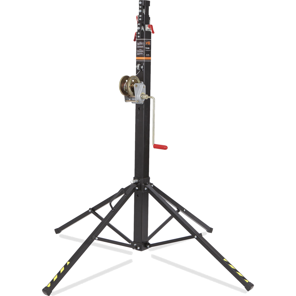 [TE-046B-VM] VMB TE-046 er et teleskopisk løftetårn fra VMB for løft av lys, høyttalere, truss og AV-utstyr opptil 4,6 meter.
