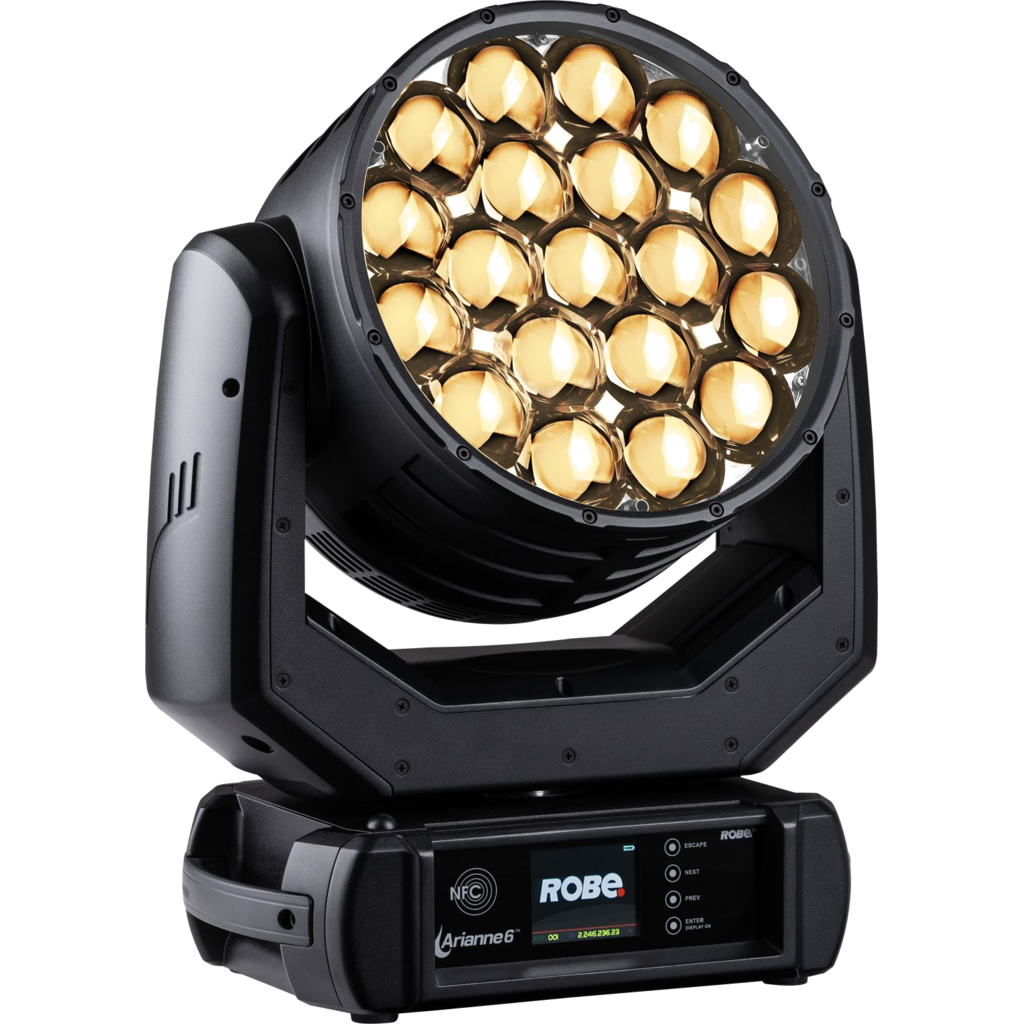 Robe Arianne 6 – IP65 RGBL moving wash/beam med 19 × 55 W LED, 90.000 lux og 3,8°–60° zoom