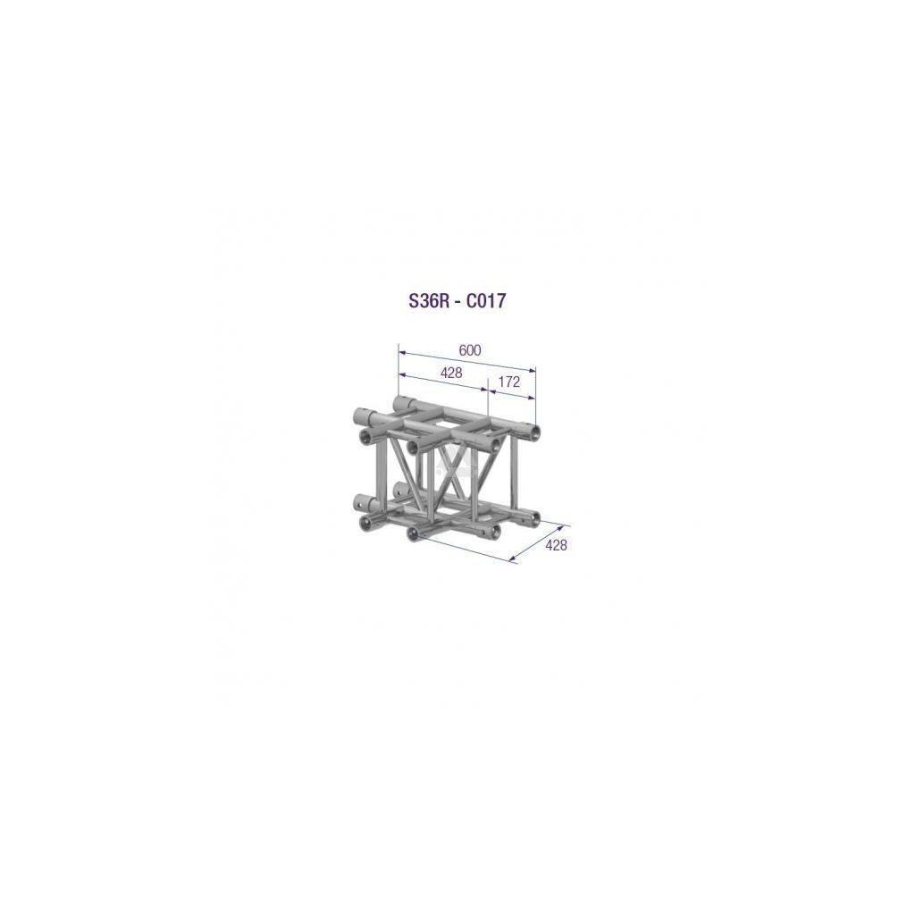 [165107] Prolyte S36R-C017 rektangulært hjørne – 3-Veis T