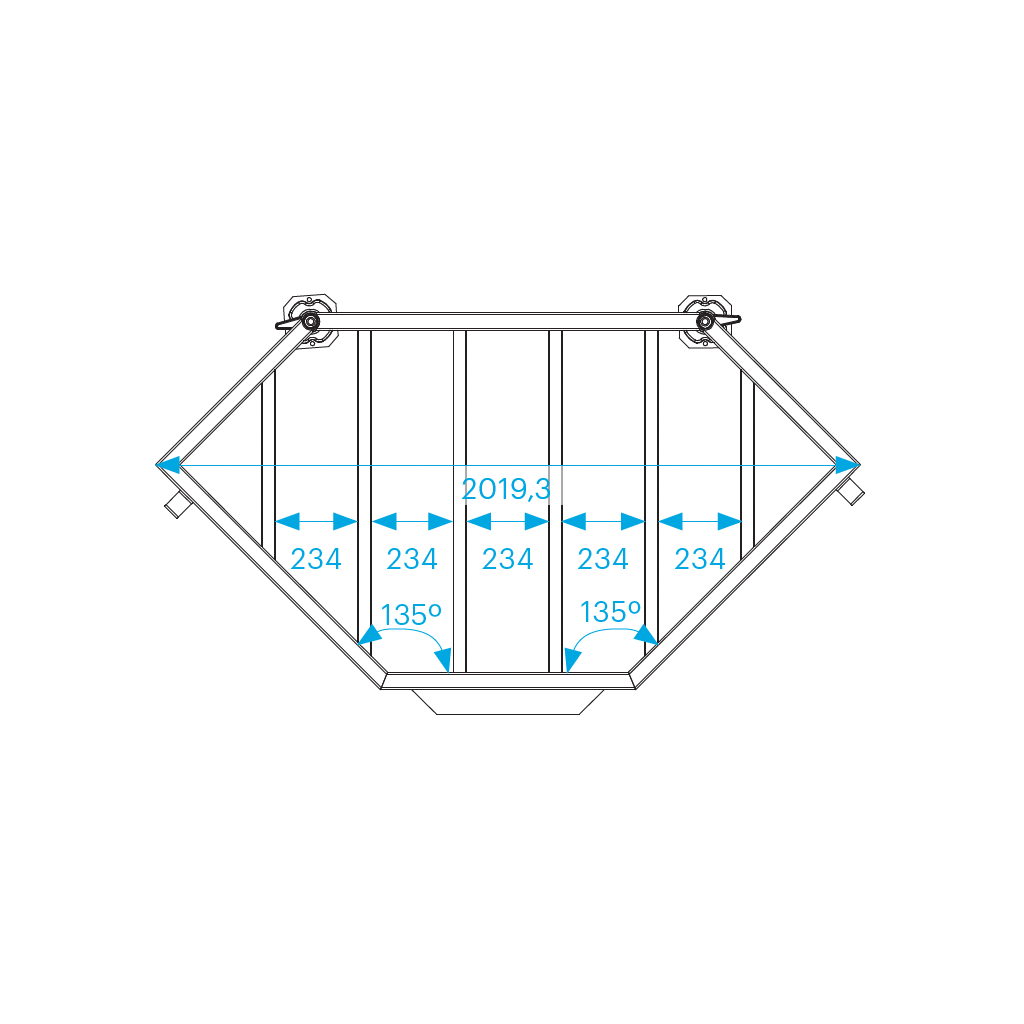 [165563] Prolyte ST-Tårn ST-005 Ballastramme – 1350kg, Alu for St-Tårn