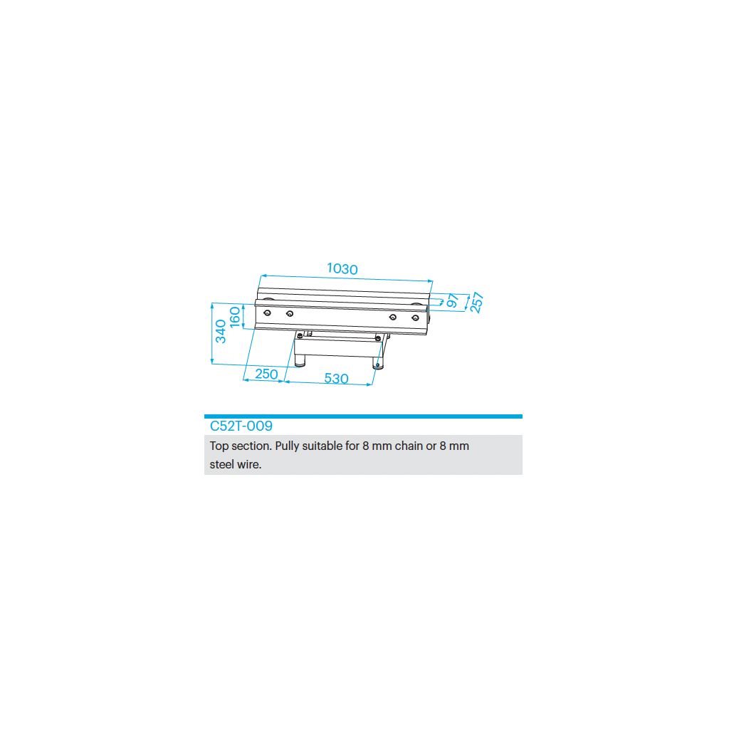 [165674] Prolyte CT-Tårn Toppstykke C52T-009 – Alu for C52T-tross