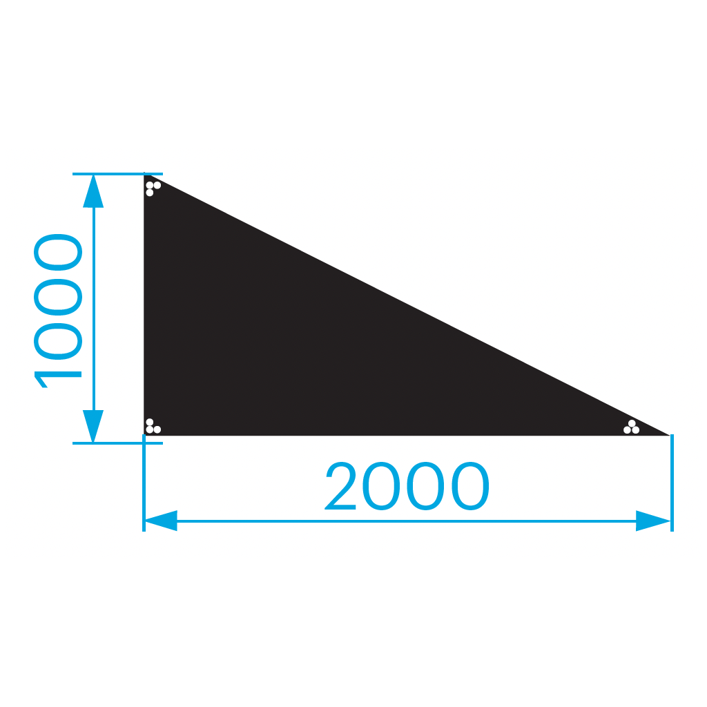 Prolyte StageDex Basic – trekant, 1×2 m, ubehandlet, høyre