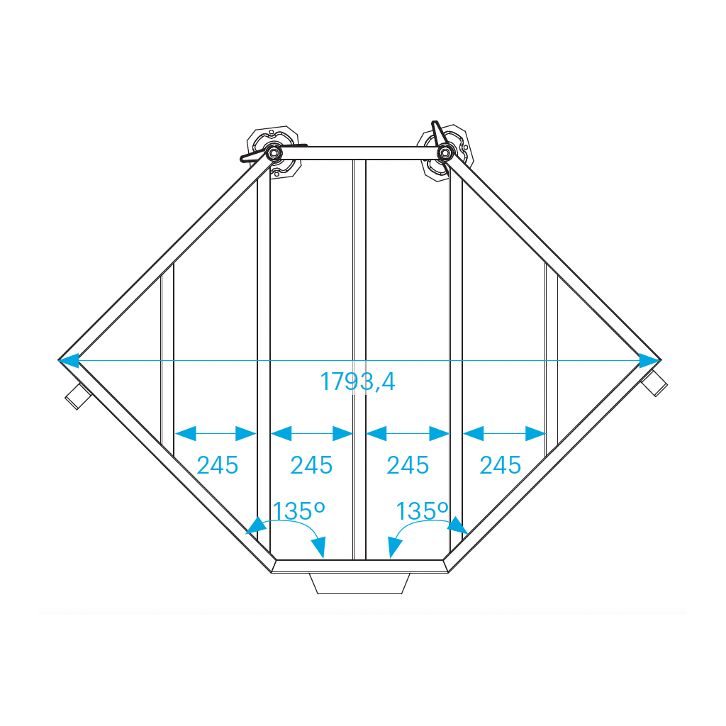 Prolyte MPT-Tårn Ballastramme MPT-005 – 1000kg, Alu for Mpt Tårn