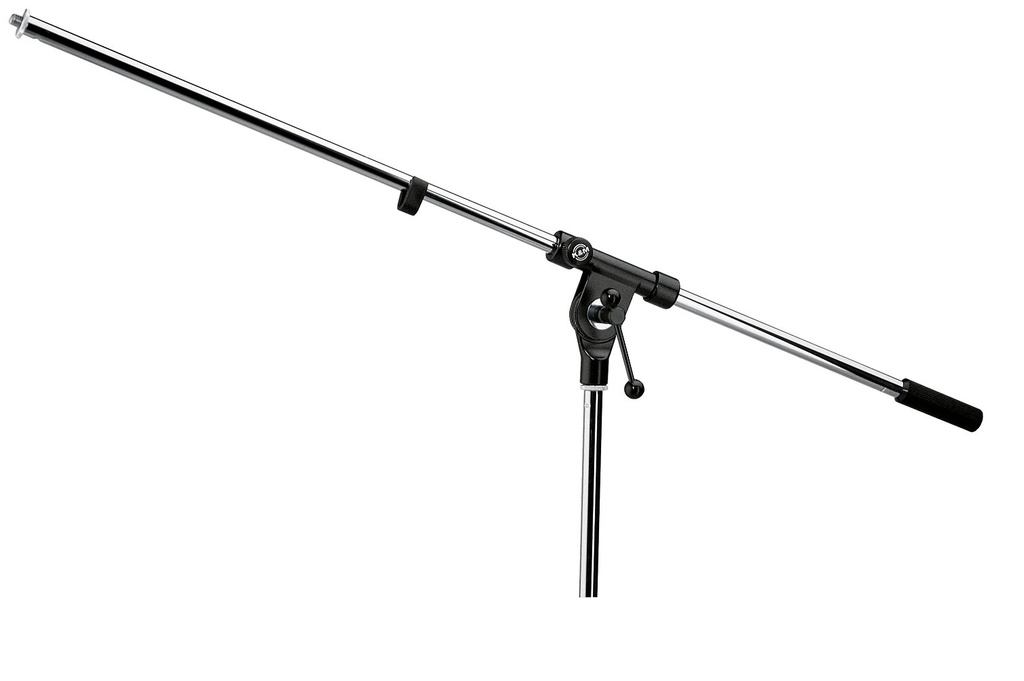 [21100-300-02] K&M 21100 Boom arm, Chrome one-piece with 3/8" thread, BL: 800 mm.