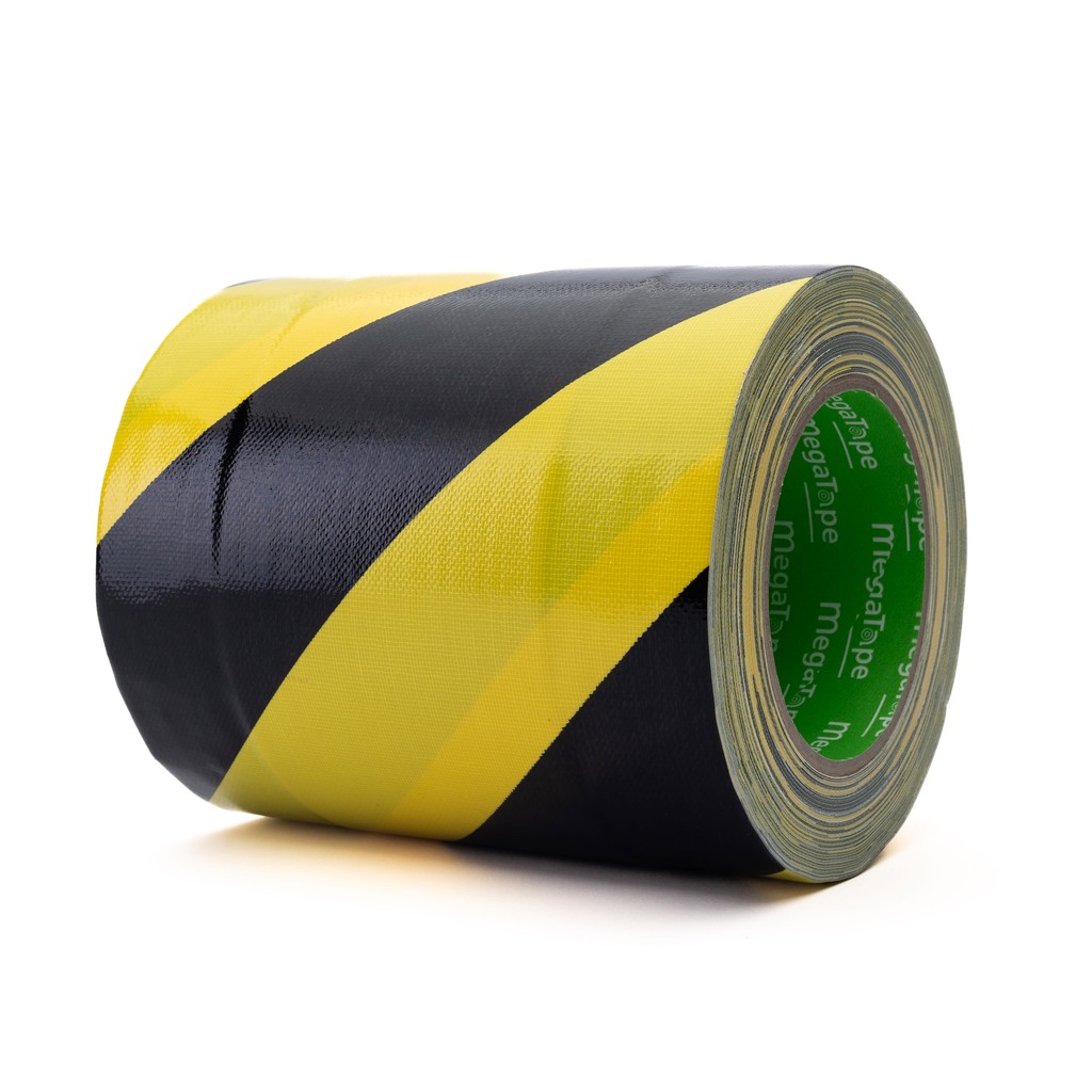 MegaTape Tunnel tape 150 mm x 25 mtr Sort/Gul (951)