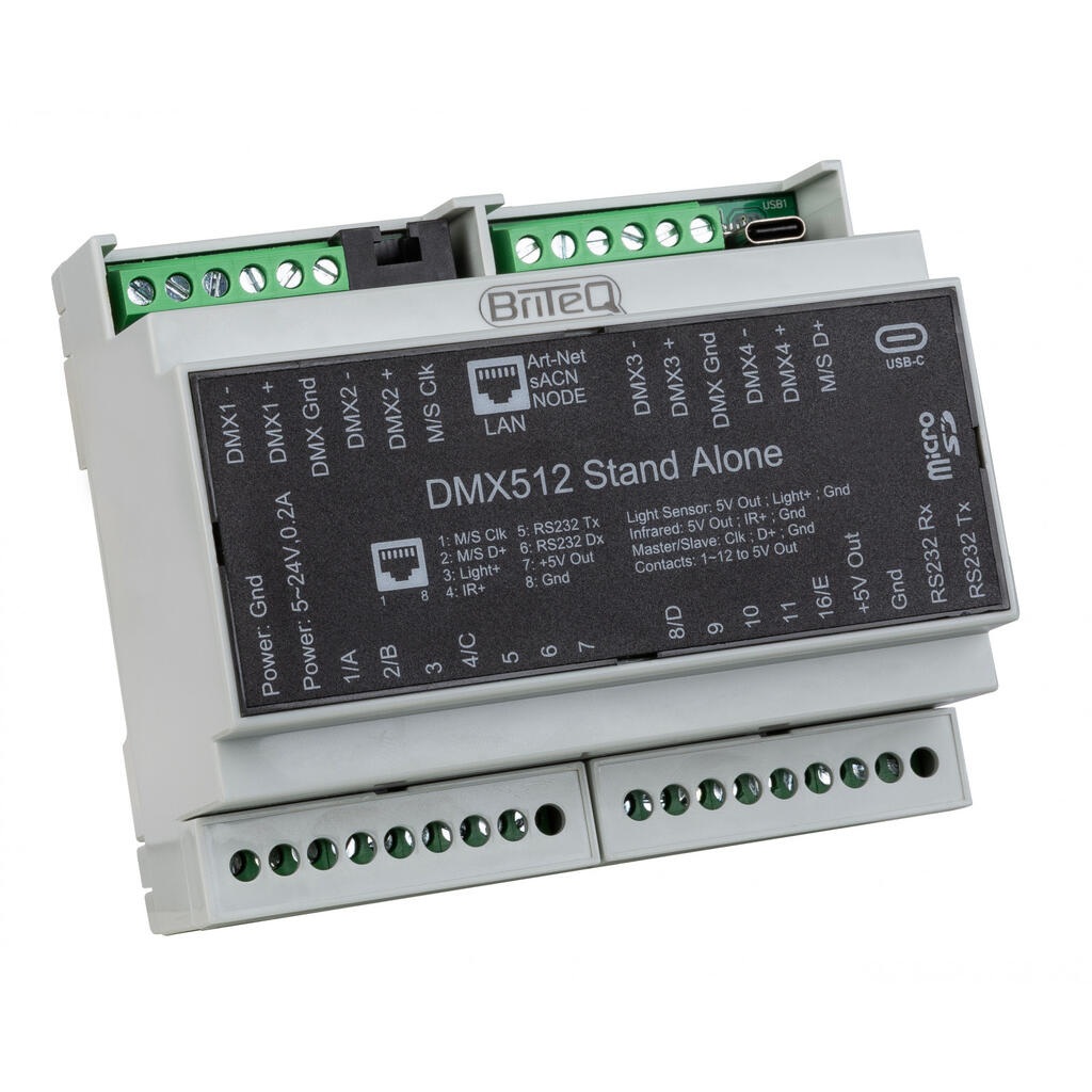 Briteq LD-1024 DIN NET DMX-grensesnitt