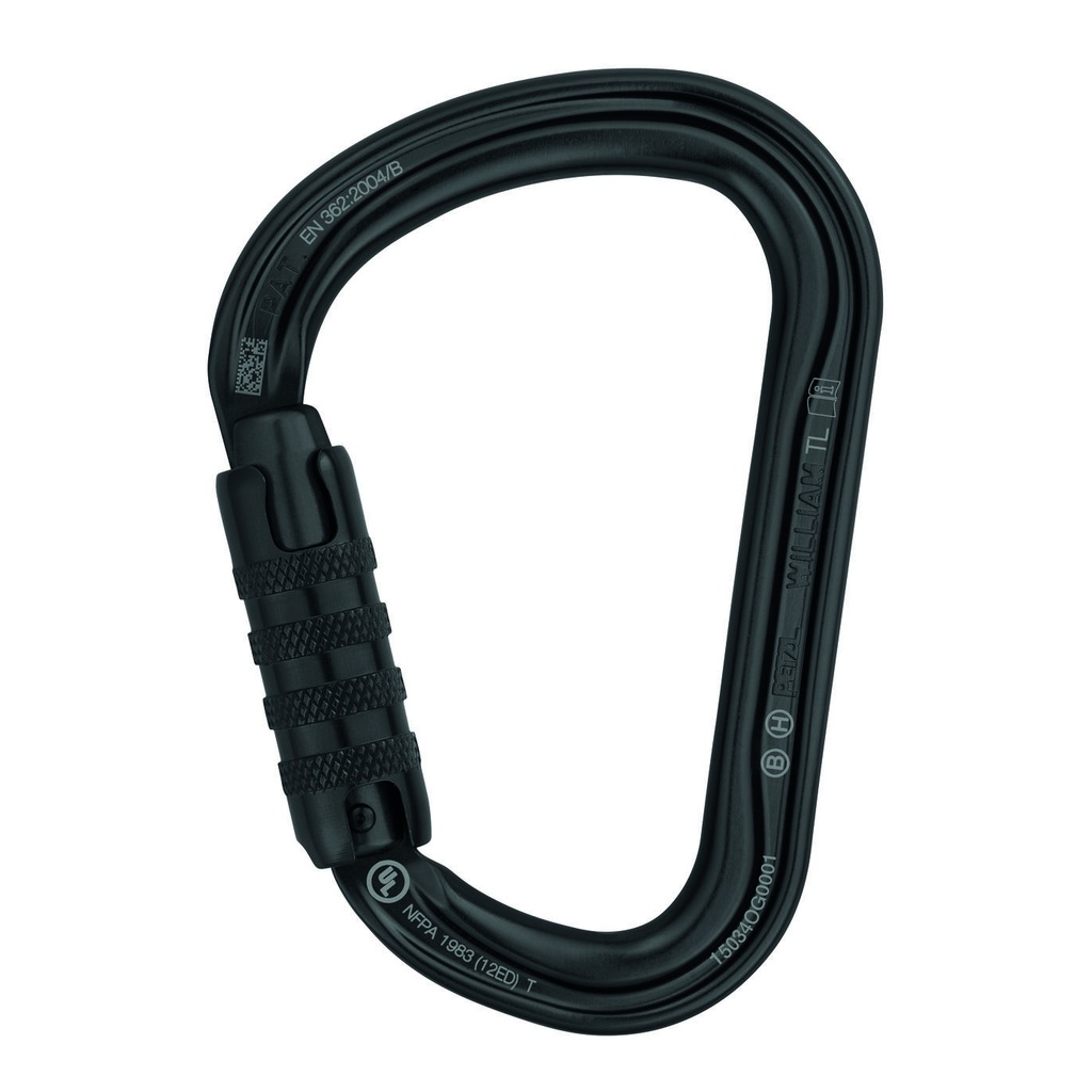 [159419] Petzl M36A TLN WILLIAM TRIACT-LOCK – sort asymmetrisk karabiner med automatisk låsing
