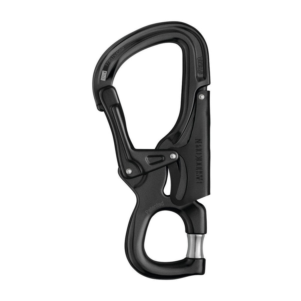 [167829] Petzl M043AA01 EASHOOK OPEN – sort åpningsbar kobling med automatisk låsing