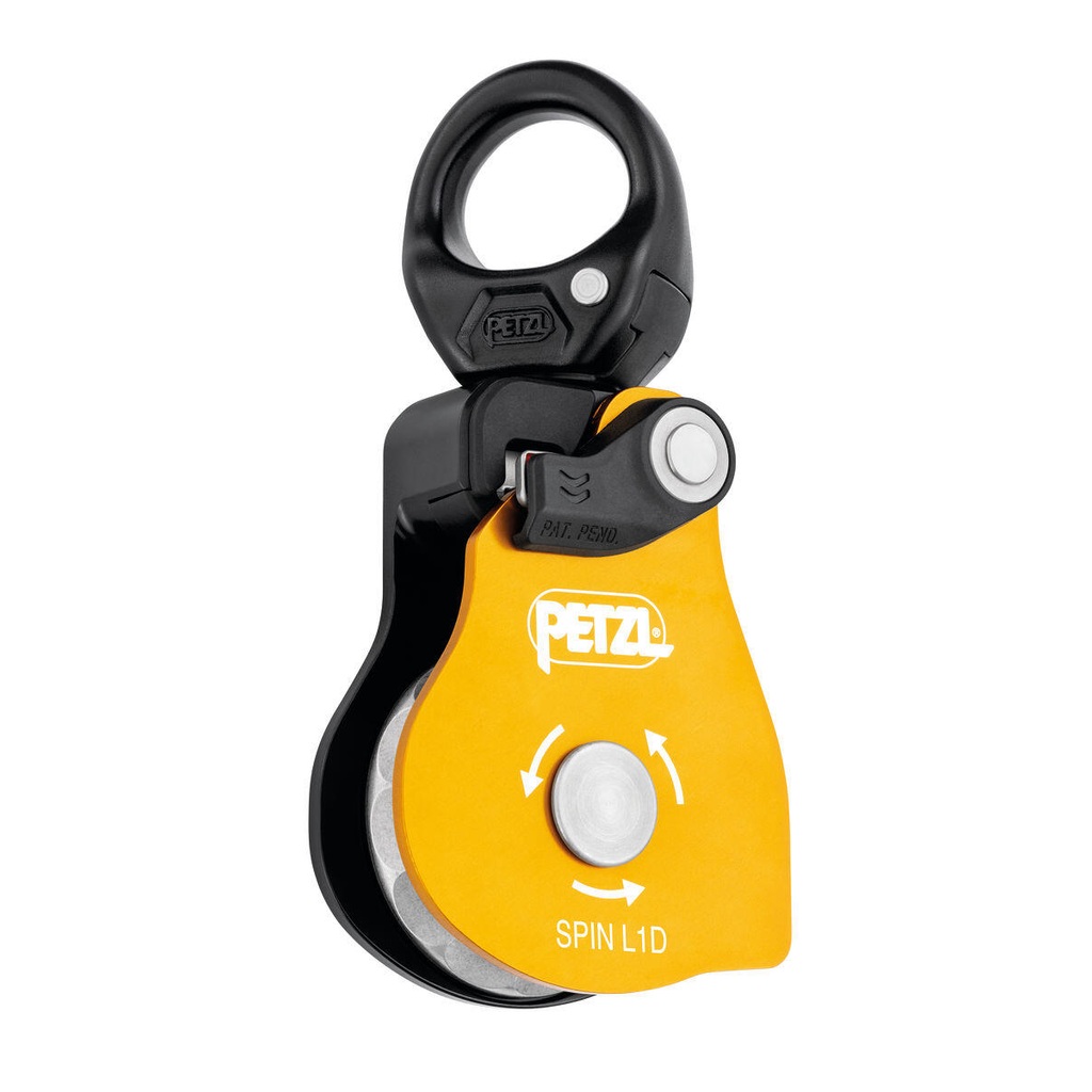 [167894] Petzl P001AA00 SPIN L1D – høyeffektiv enkel trinse med svivel og enveis rotasjon