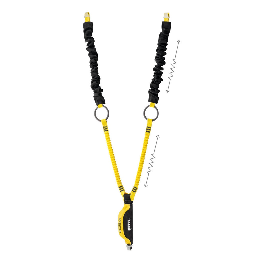 [179537] Petzl L015BB00 ABSORBICA-Y TIE-BACK MGO – dobbel forbindelsesline med falldemper, TIE-BACK-ringer og MGO-koblinger