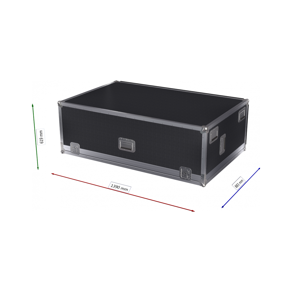Capro Kasse for Allen & Heath S7000, 80mm Kabelgate,hjul_