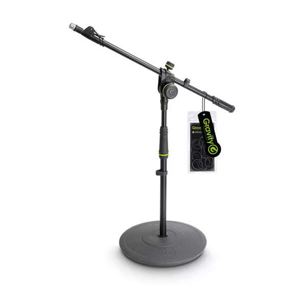 [GMS2221B] Gravity Short Microphone Stand with Round Base and 2-Point Adjustment Boom