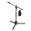 Gravity Short Microphone Stand with Folding Tripod Base and 2-Point Adjustment Telescoping Boom