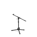 Gravity Touring Series microphone stand short with tripod folding base and 2-point adjustment telescopic boom, black