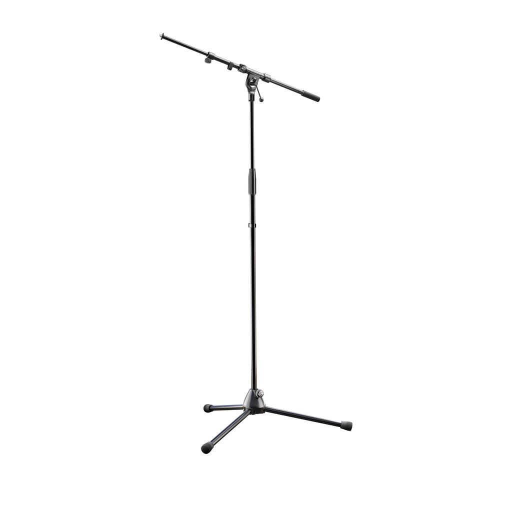 K&M 210/9 Mikrofonstativ, lang teleskopboom, lange ben, sort
