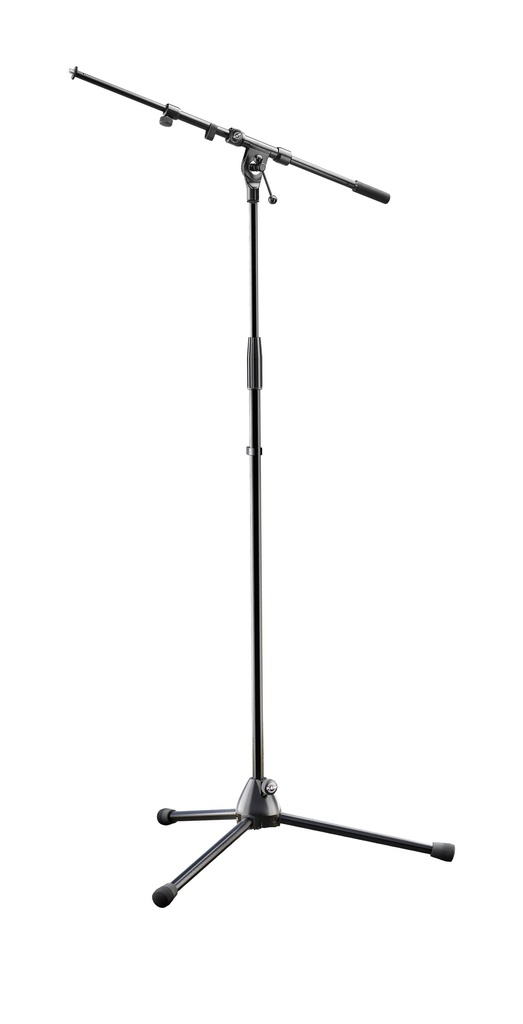 K&M 210/9 Mikrofonstativ, lang teleskopboom, lange ben, sort