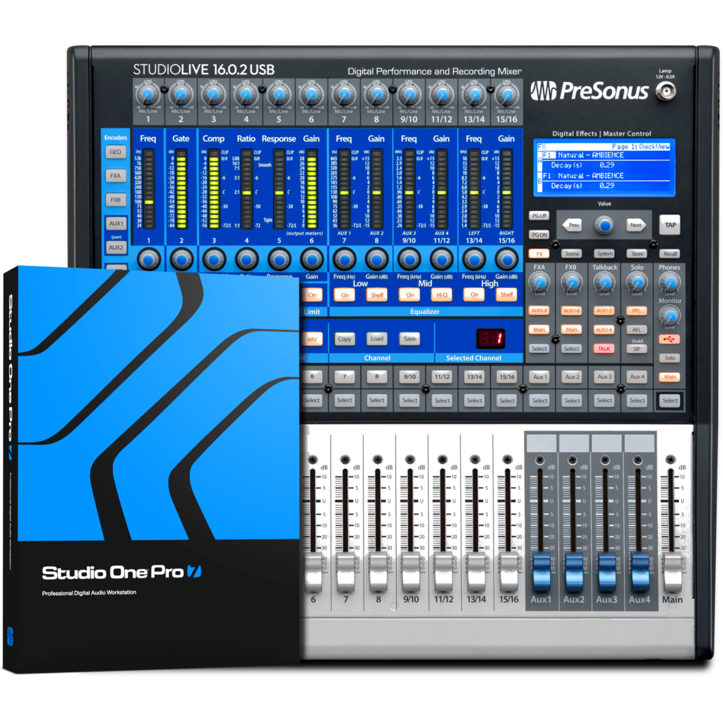 PreSonus StudioLive 16.0.2 USB – kompakt digitalmikser med USB