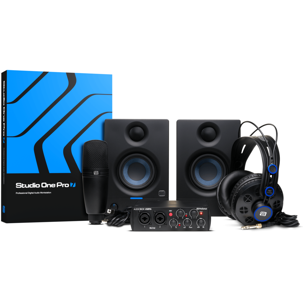 [2777906103] PreSonus AudioBox USB 96 - komplett innspillingspakke med lydkort, monitorer, mikrofon og hodetelefoner