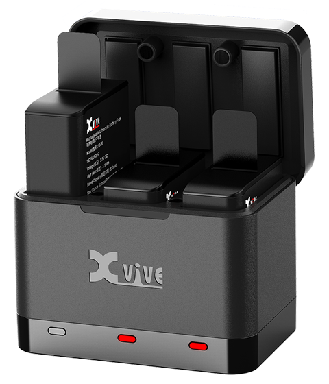 XVIVE U5C Battery Charger + 3 Batterier – Lader og reservebatterier til U5 Wireless Audio For Video System