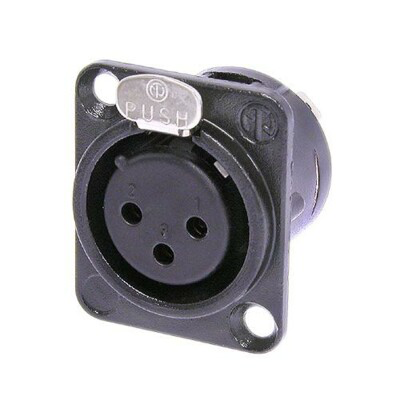 [NC3FD-L-BAG-1] Neutrik XLR NC3FD-L-BAG-1, 3P chassis m/lås