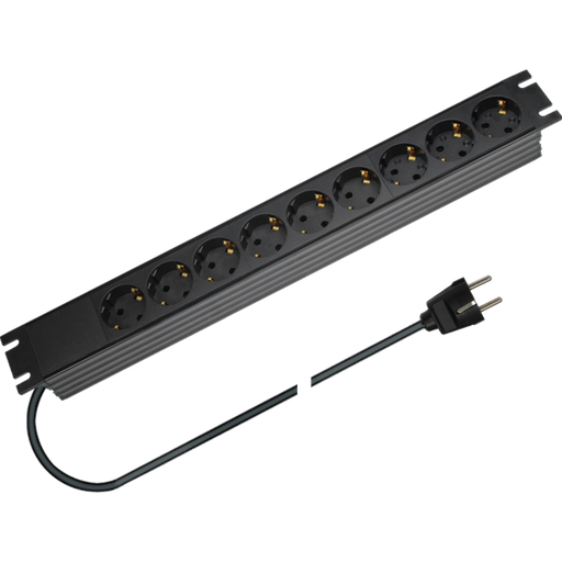[5128] Dreitec 5128 – 19" 9-veis Schuko strømlist