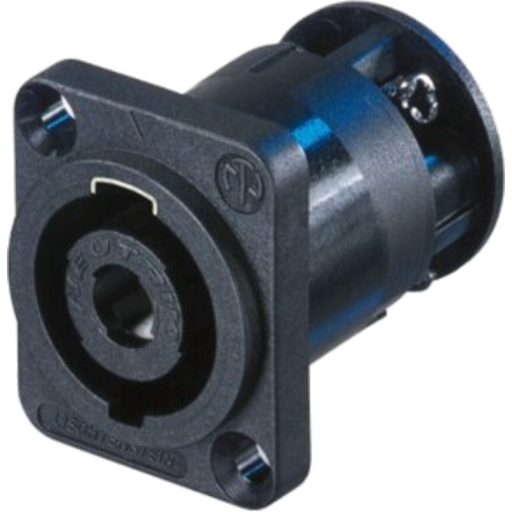 [NL4MP-ST] Neutrik NL4MP-ST – 4-polet hann speakON chassis-kontakt med skruterminaler (D-flens)
