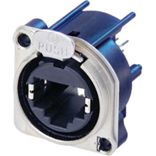 [NE8FBV] Neutrik NE8FBV – etherCON® CAT5e B-serie chassis-kontakt, vertikal PCB-montert