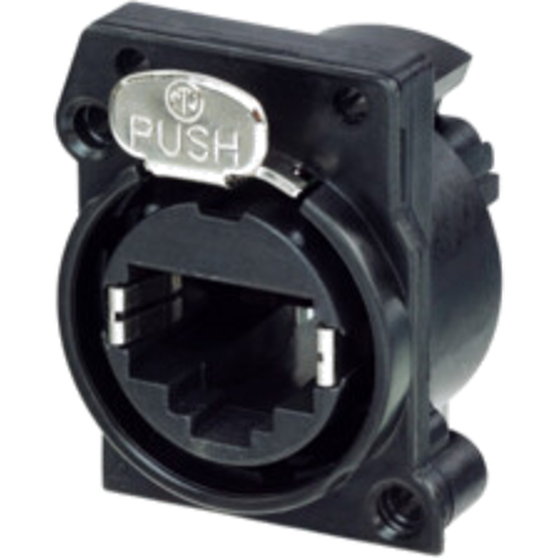 [NE8FAV-C5] Neutrik NE8FAV-C5 – etherCON® CAT5e A-serie chassis-kontakt, vertikal PCB-montasje