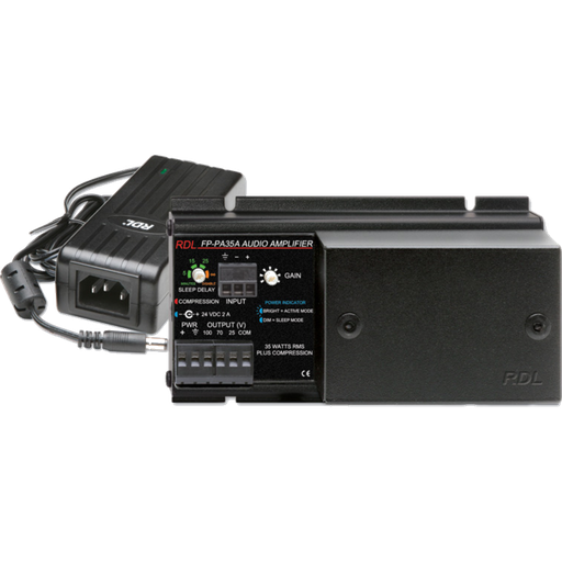 [FP-PA35A] RDL FP-PA35A Mono Audio Amplifier 35 W – 25 V / 70 V / 100 V med strømforsyning