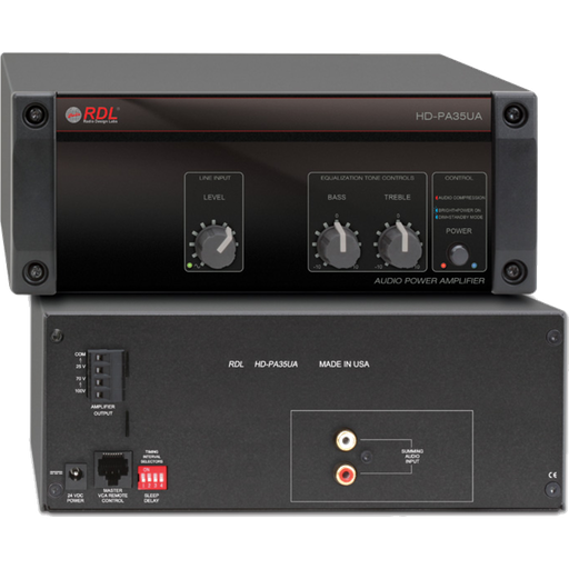 [HD-PA35UA] RDL HD-PA35UA Power Amplifier 35 W – 25 V / 70 V / 100 V med strømforsyning