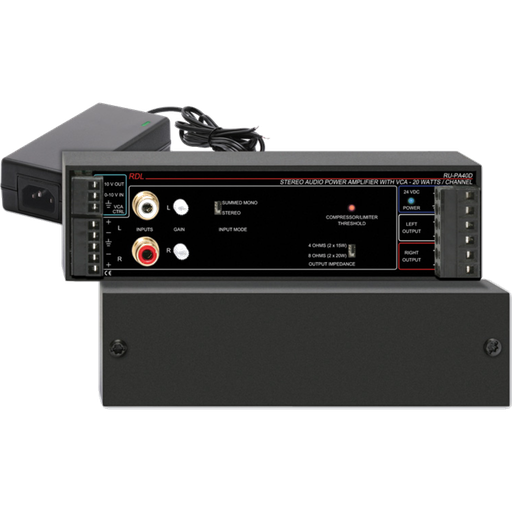 [RU-PA40DE] RDL RU-PA40DE Stereo Audio Amplifier 2x20 W 8 Ω med VCA-kontroll 