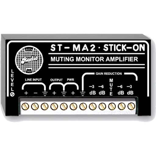 [ST-MA2] RDL ST-MA2 er en kompakt 2 W monitorforsterker med mute- og nivåkontroll