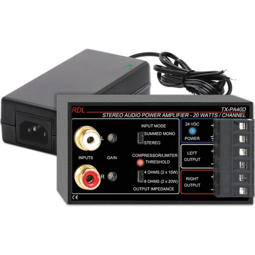 [TX-PA40DE] RDL TX-PA40DE Stereo Audio Amplifier 2x20 W 8 Ω